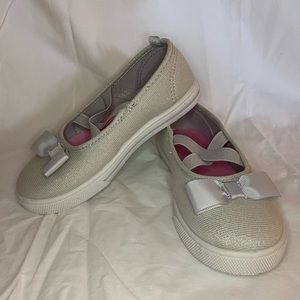 Carters Silver slip on with elastic straps